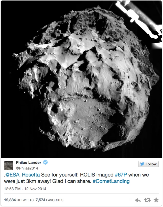 philae、tweet、rosetta、ROLIS